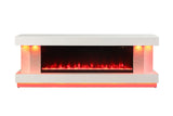 Peseux White 71" TV Stand w/ Electric Fire Place from Furniture of America - Luna Furniture