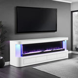 Luken White 71" TV Stand w/ Electric Fire Place from Furniture of America - Luna Furniture
