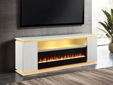 Medea White 71" TV Stand w/ Electric Fire Place from Furniture of America - Luna Furniture