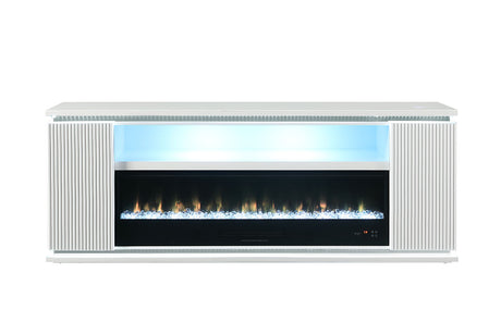 Medea White 71" TV Stand with Electric Fire Place from Furniture of America - Luna Furniture