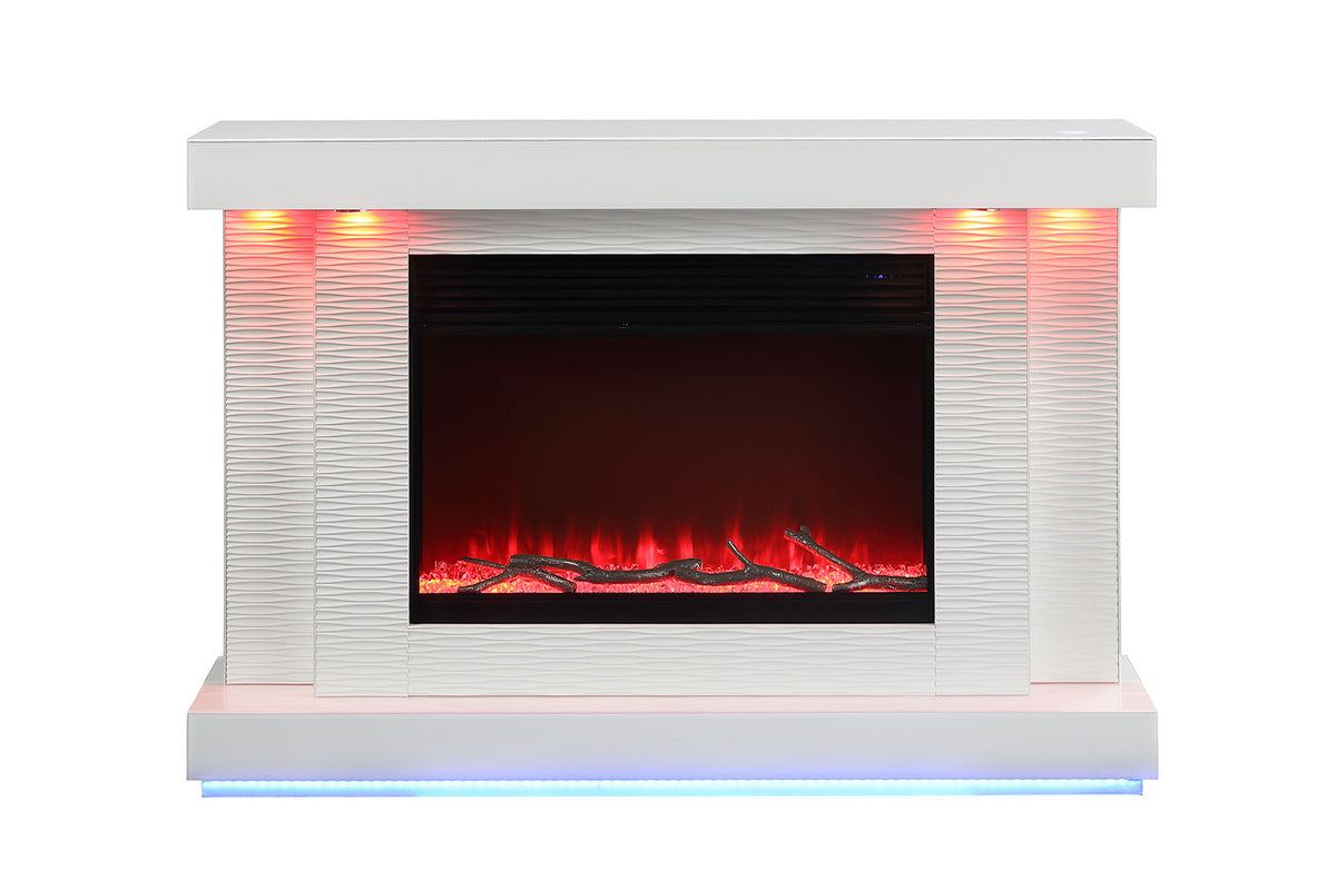 Dorrit White 55" Electric Fire Place from Furniture of America - Luna Furniture