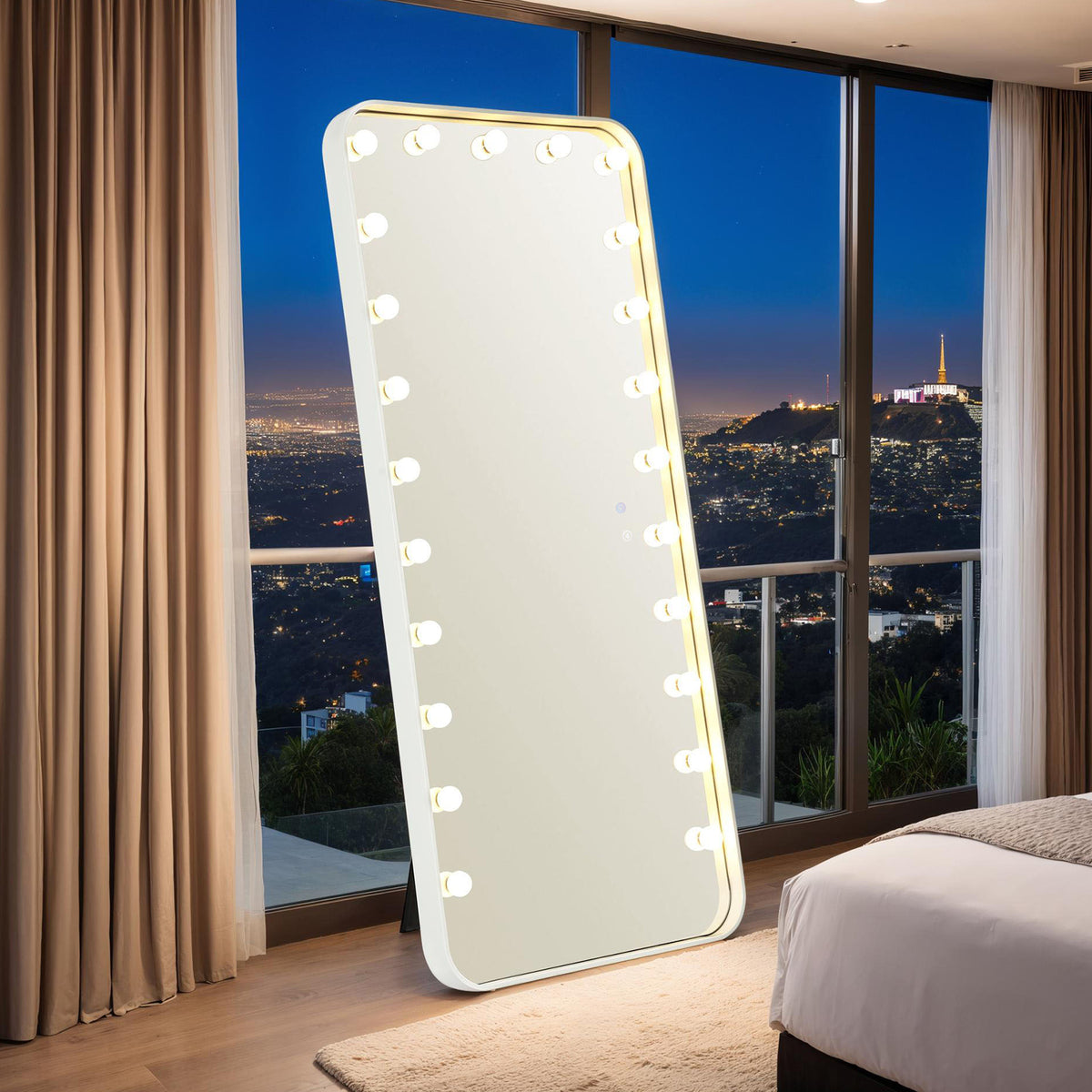 Myra White Floor Mirror from Furniture of America - Luna Furniture