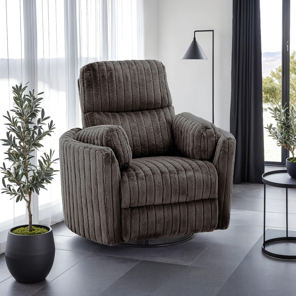 Belper Chocolate Brown Power Glider Recliner w/ Swivel from Furniture of America - Luna Furniture