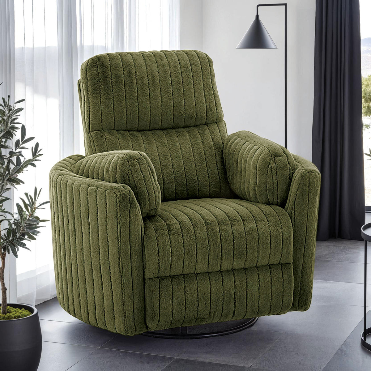 Belper Olive Green Power Glider Recliner w/ Swivel from Furniture of America - Luna Furniture