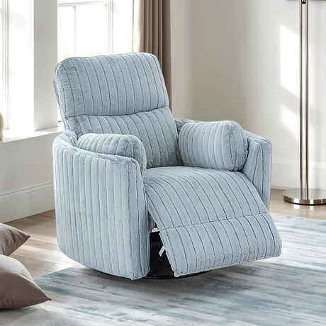 Belper Sky Blue Power Swivel Glider Recliner from Furniture of America - Luna Furniture