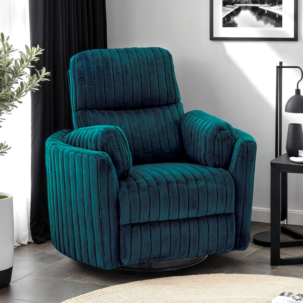 Belper Dark Teal Power Glider Recliner w/ Swivel from Furniture of America - Luna Furniture