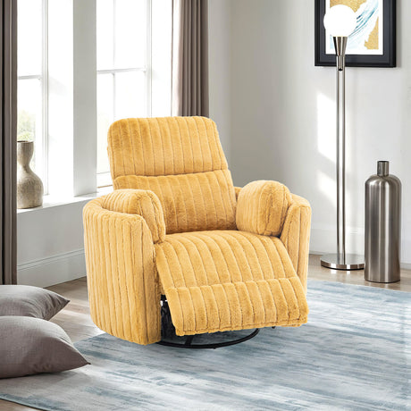 Belper Yellow Power Swivel Glider Recliner from Furniture of America - Luna Furniture