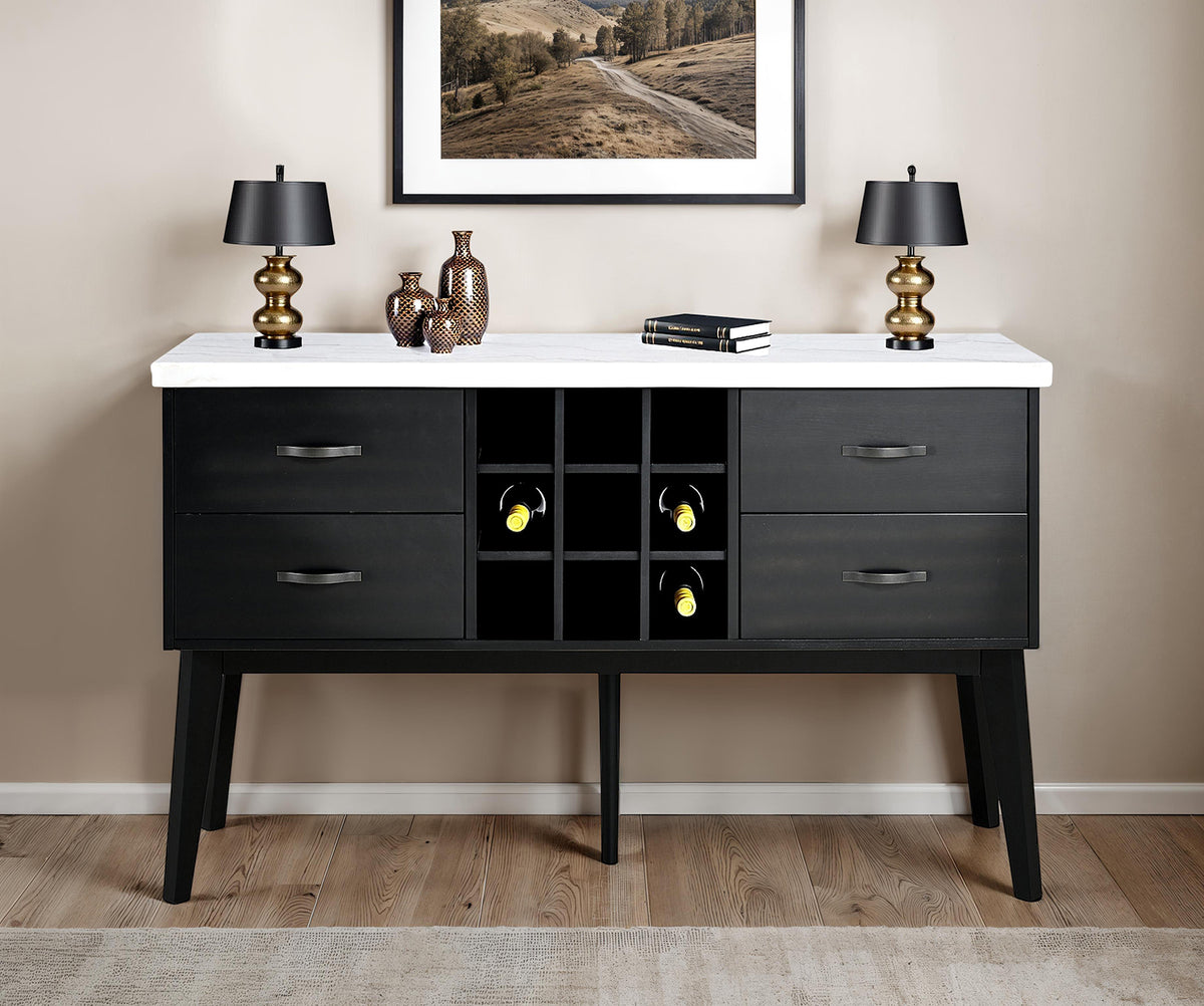 Shildon Black/White Server from Furniture of America - Luna Furniture