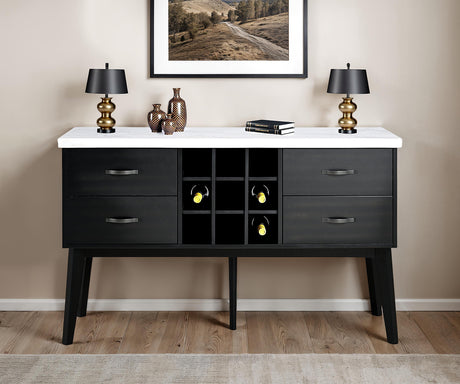 Shildon Black/White Server from Furniture of America - Luna Furniture