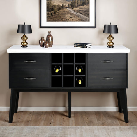 Shildon Black/White Server from Furniture of America - Luna Furniture