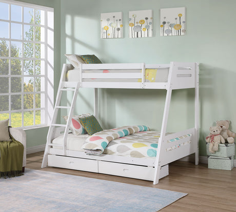 Emilee White Twin/Full Bunk Bed from Furniture of America - Luna Furniture