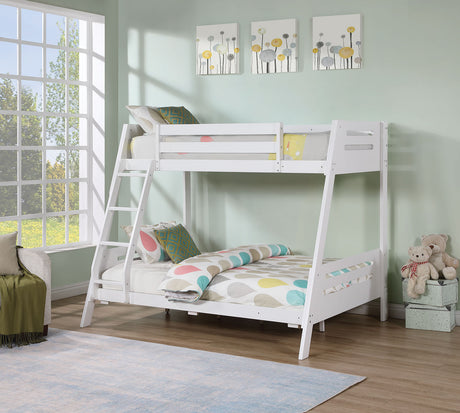 Emilee White Twin/Full Bunk Bed from Furniture of America - Luna Furniture