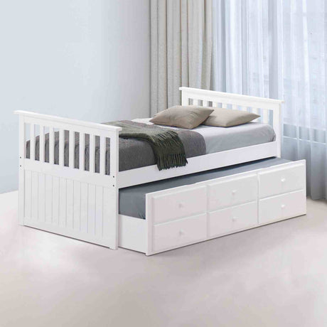 Clemens White Captain Bed from Furniture of America - Luna Furniture