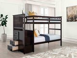 Ontario Espresso Twin/Twin Bunk Bed from Furniture of America - Luna Furniture