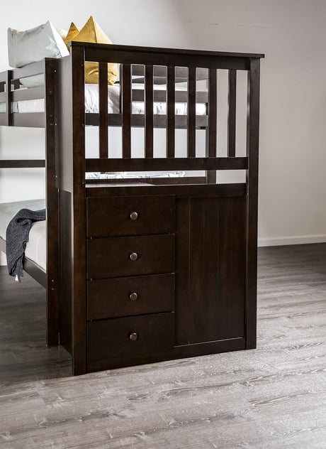 Ontario Espresso Twin/Twin Bunk Bed from Furniture of America - Luna Furniture