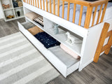 McPherson White/Light Oak Twin Captain Bed from Furniture of America - Luna Furniture
