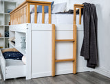 McPherson White/Light Oak Twin Captain Bed from Furniture of America - Luna Furniture