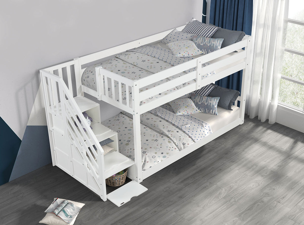 Jojo White Bunk Bed from Furniture of America - Luna Furniture