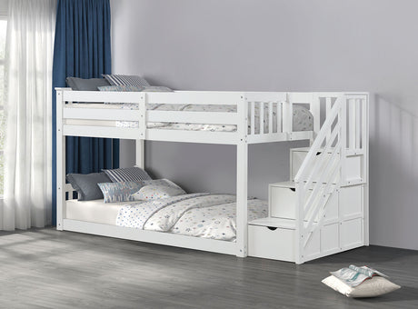 Jojo White Twin Bunk Bed from Furniture of America - Luna Furniture