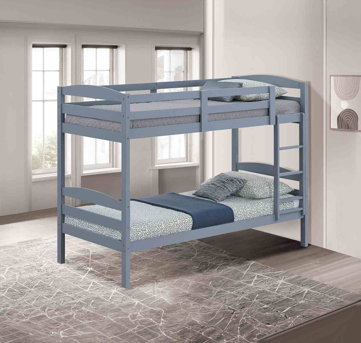 Finsbury Gray Twin/Twin Bunk Bed from Furniture of America - Luna Furniture