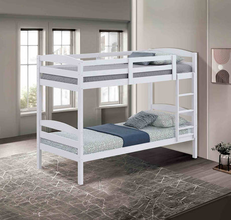 Finsbury White Twin/Twin Bunk Bed from Furniture of America - Luna Furniture