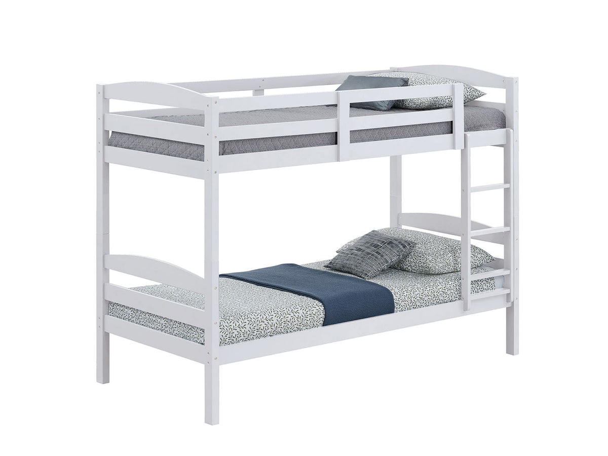 Finsbury White Twin/Twin Bunk Bed from Furniture of America - Luna Furniture