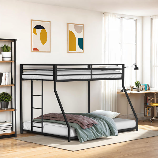 Rothwell Matte Black Twin/Full Metal Bunk Bed