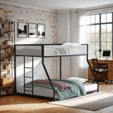 Southall Matte Black/Matte White Twin/full Metal Bunk Bed from Furniture of America - Luna Furniture