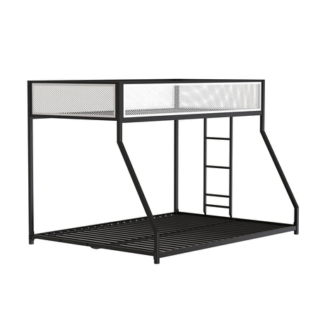 Southall Matte Black/Matte White Twin/Full Metal Bunk Bed from Furniture of America - Luna Furniture