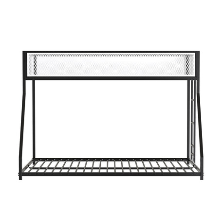 Southall Matte Black/Matte White Twin/Full Metal Bunk Bed from Furniture of America - Luna Furniture