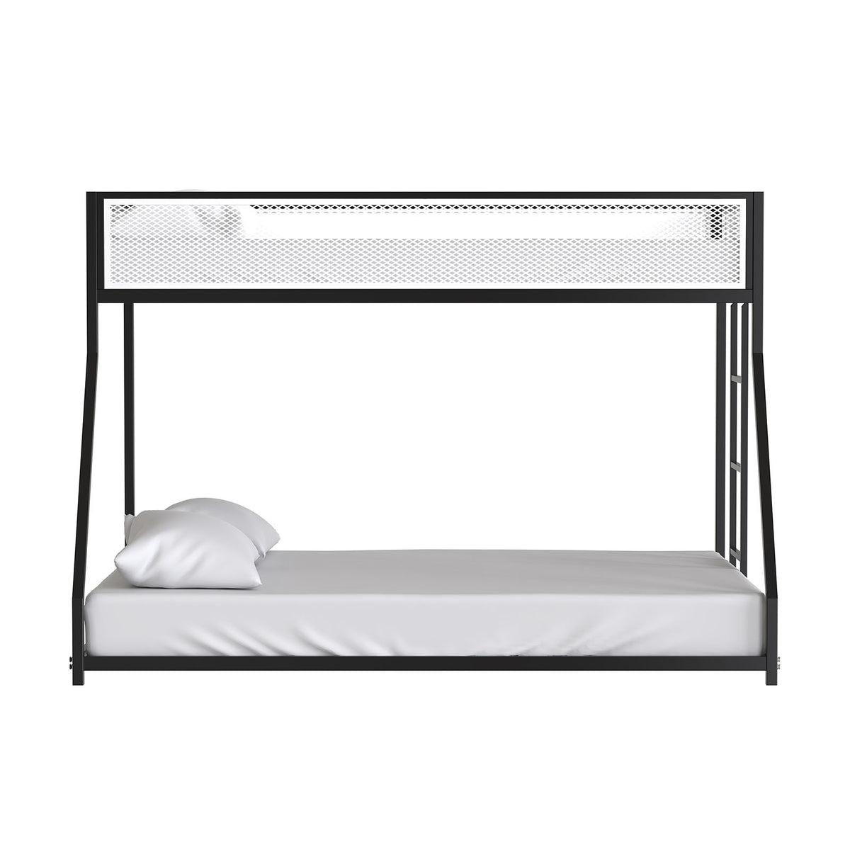 Southall Matte Black/Matte White Twin/full Metal Bunk Bed from Furniture of America - Luna Furniture