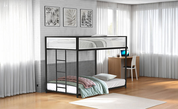 Southall Matte Black/Matte White Twin/Twin Metal Bunk Bed
