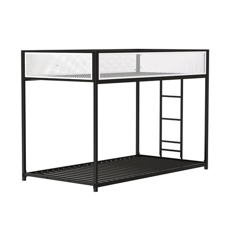 Southall Matte Black/Matte White Twin/Twin Metal Bunk Bed from Furniture of America - Luna Furniture