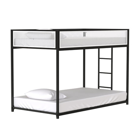 Southall Matte Black/Matte White Twin/Twin Metal Bunk Bed from Furniture of America - Luna Furniture