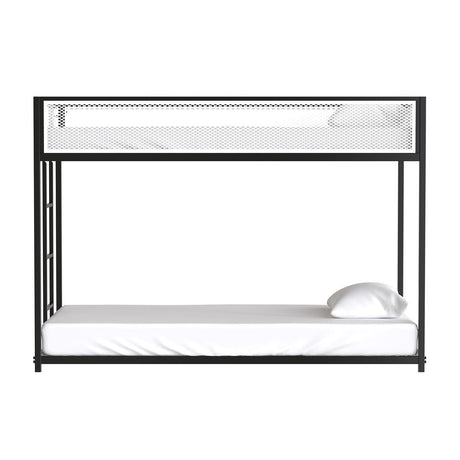 Southall Matte Black/Matte White Twin/Twin Metal Bunk Bed from Furniture of America - Luna Furniture
