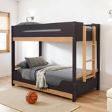 Nestor Black/Natural Twin/Twin Bunk Bed from Furniture of America - Luna Furniture