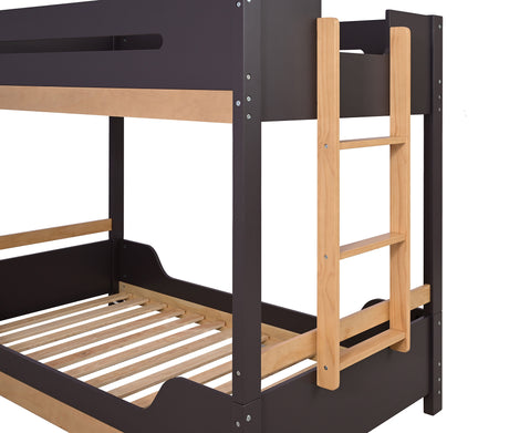 Nestor Black/Natural Twin/Twin Bunk Bed from Furniture of America - Luna Furniture