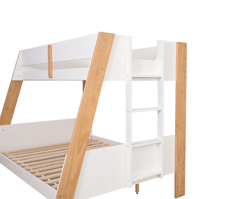 Delbin White/Natural Twin/Full Bunk Bed from Furniture of America - Luna Furniture