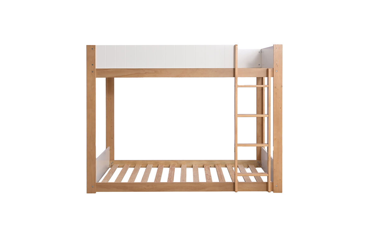 Terri White/Natural Twin/Twin Bunk Bed from Furniture of America - Luna Furniture