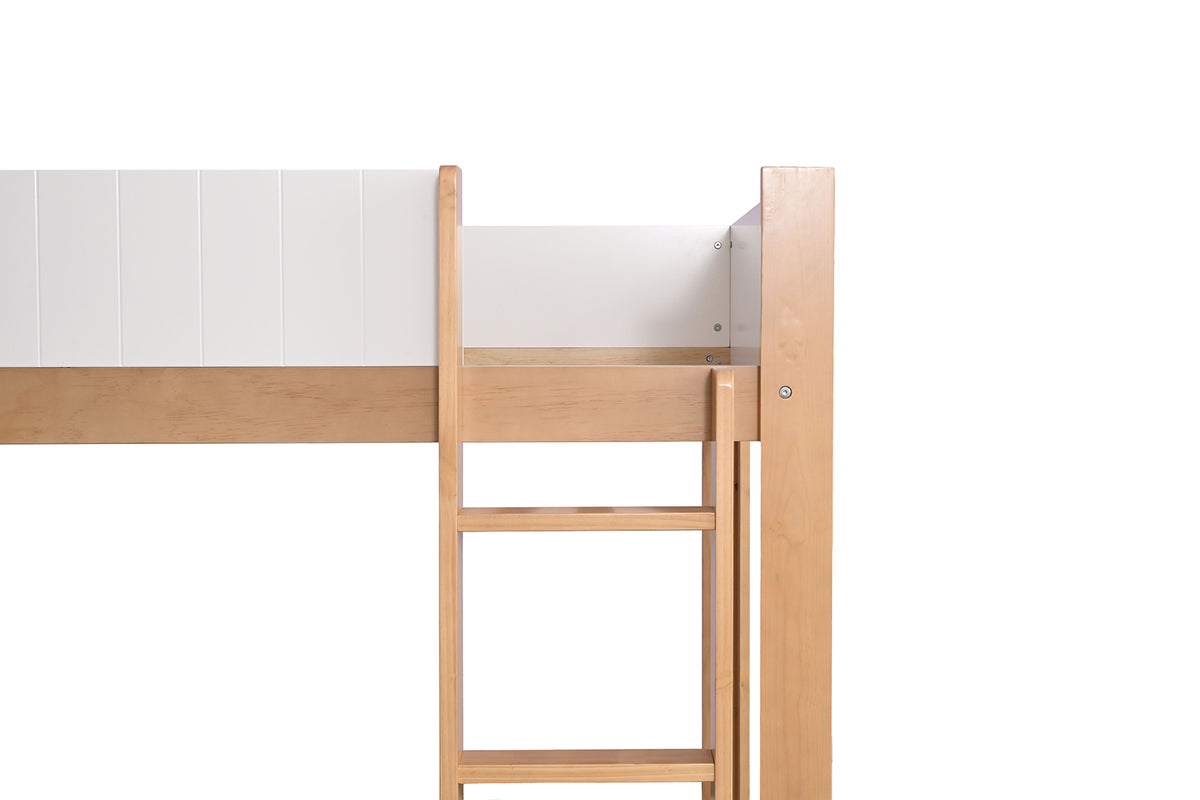 Terri White/Natural Twin/Twin Bunk Bed from Furniture of America - Luna Furniture