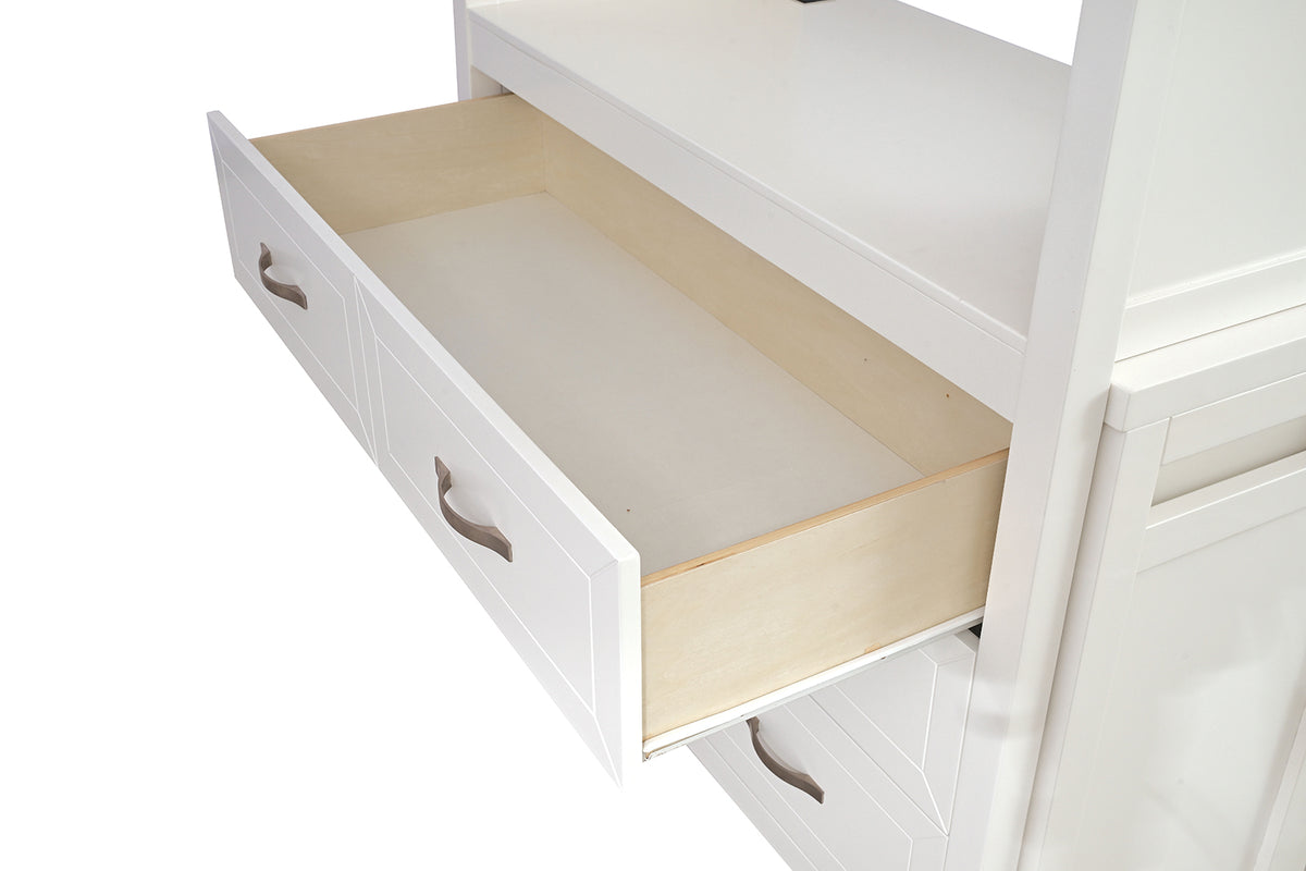 Aludra White Loft Bed With Full Bed from Furniture of America - Luna Furniture
