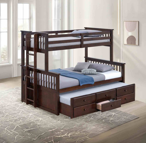 University Dark Walnut Twin/Full Bunk Bed