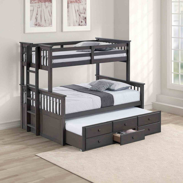 University Stain Gray Twin/Full Bunk Bed