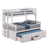 University White Twin/Full Bunk Bed from Furniture of America - Luna Furniture