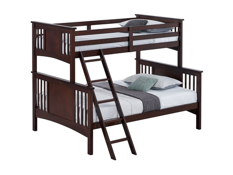 Spring Creek Dark Walnut Twin/Full Bunk Bed from Furniture of America - Luna Furniture