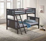 Spring Creek Stain Gray Twin/Full Bunk Bed from Furniture of America - Luna Furniture