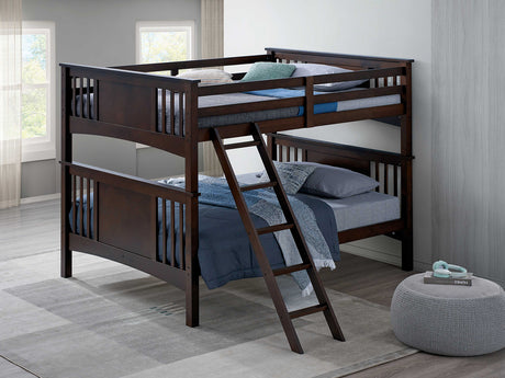 Spring Creek Dark Walnut Full/Full Bunk Bed from Furniture of America - Luna Furniture
