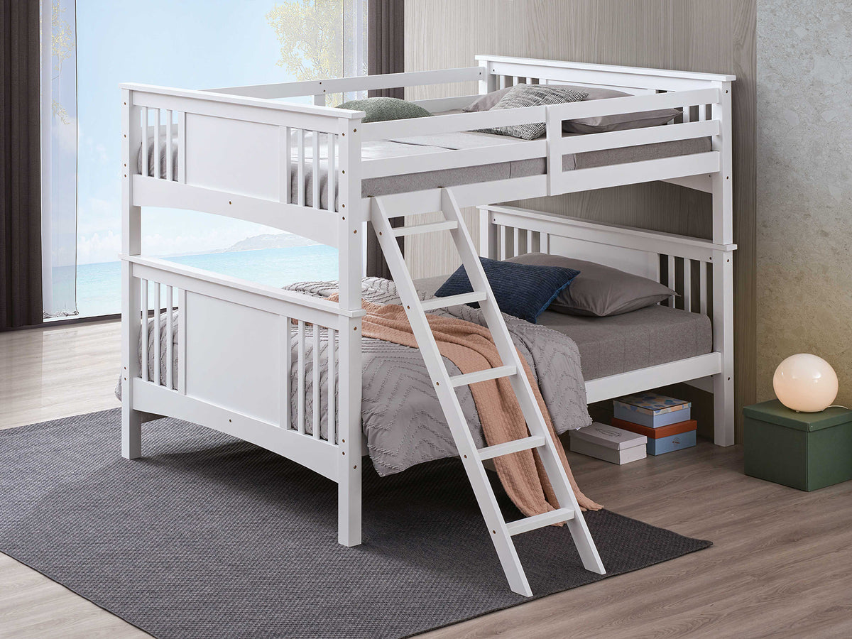 Spring Creek White Full/Full Bunk Bed from Furniture of America - Luna Furniture