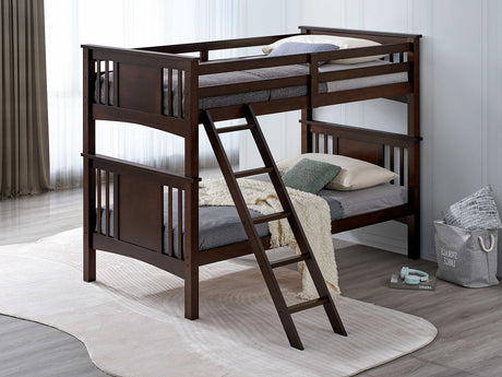 Spring Creek Dark Walnut Twin/Twin Bunk Bed from Furniture of America - Luna Furniture