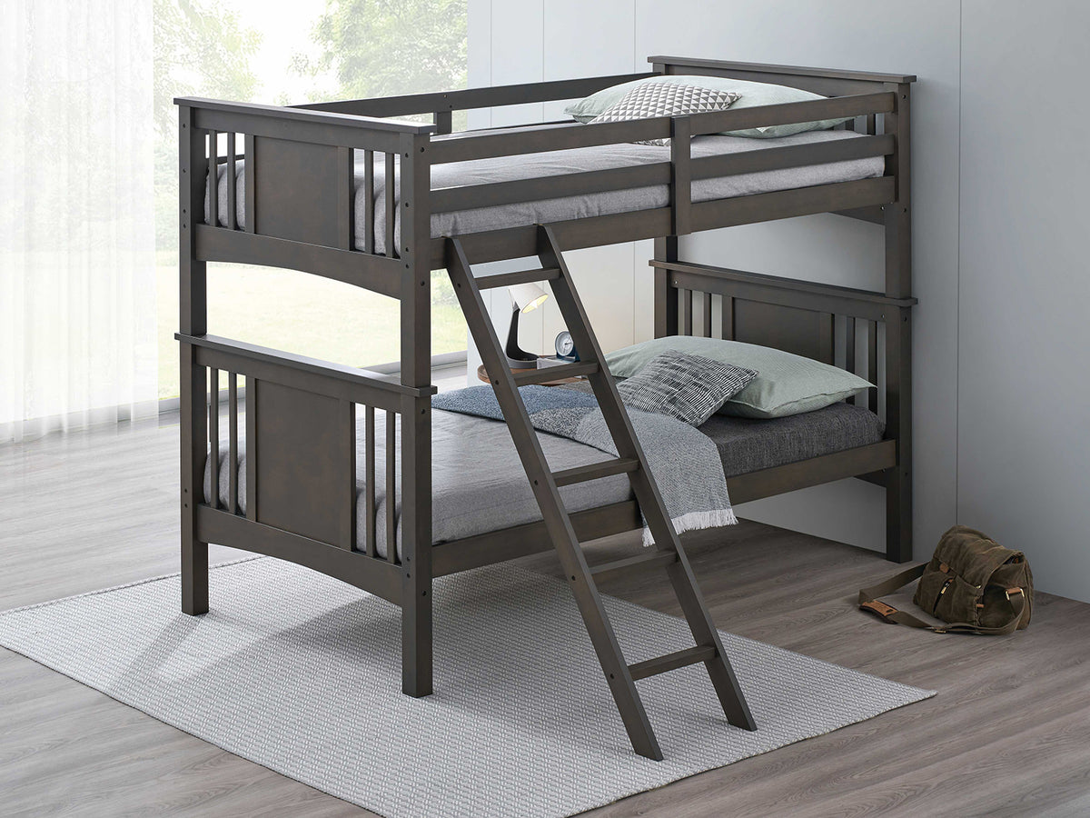 Spring Creek Stain Gray Twin/Twin Bunk Bed from Furniture of America - Luna Furniture